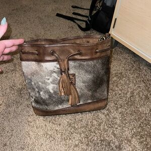 STS Ranchwear Cowhide Bucket Purse